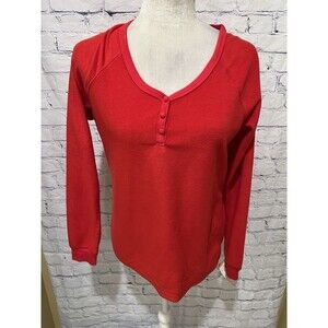 MUK LUKS Womens Henley and Printed Pajama Top Only, 1-Piece Size Small